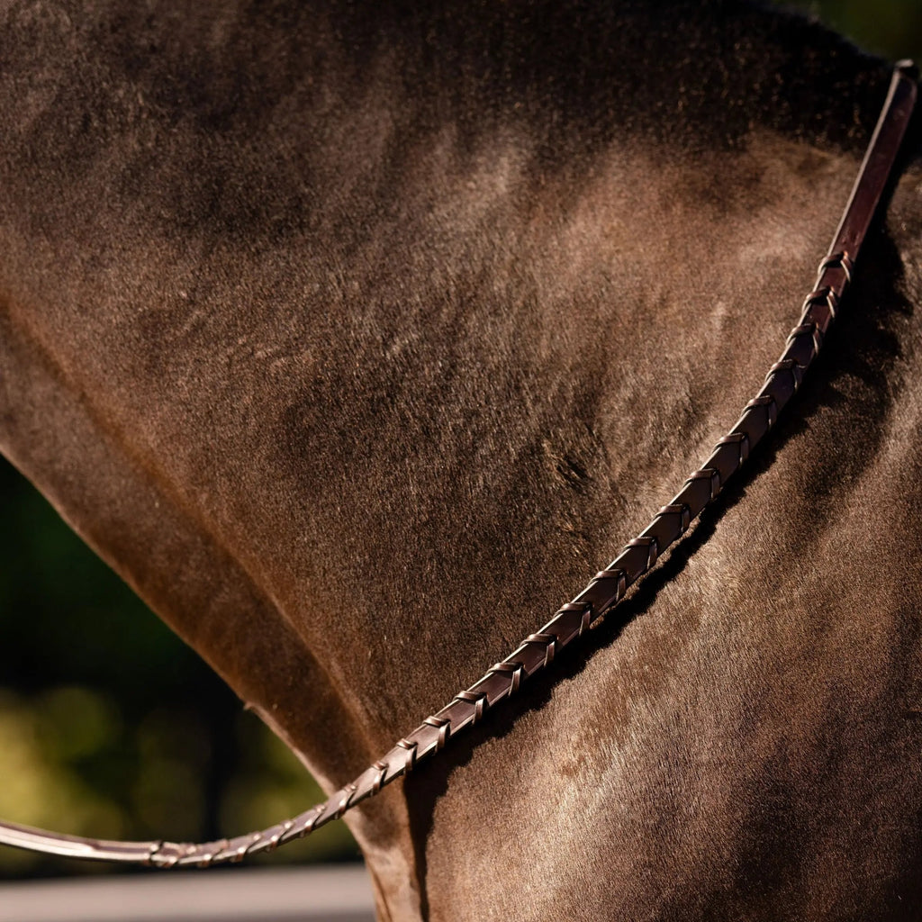 Huntley Equestrian Sedgwick Fancy Stitched Square Raised Laced Reins