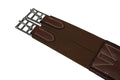 Cincha de cuero Huntley Equestrian Sedgwick con costuras decorativas y acolchada con forma contorneada y elástico en ambos extremos