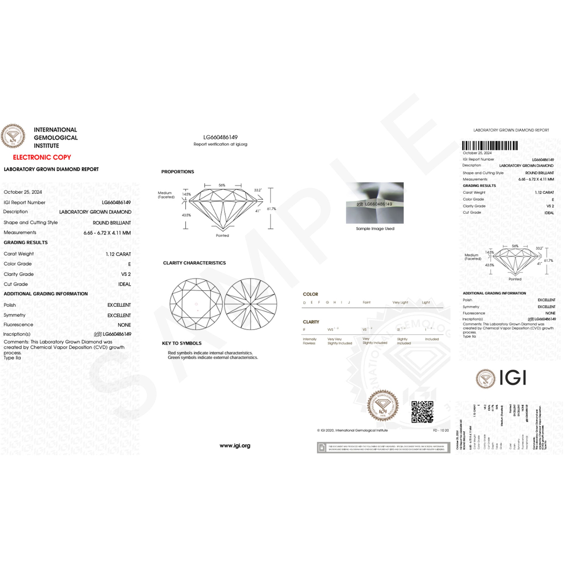 IGI Certified 1 Carat Lab Grown Diamond Halo Engagement Ring for Women
