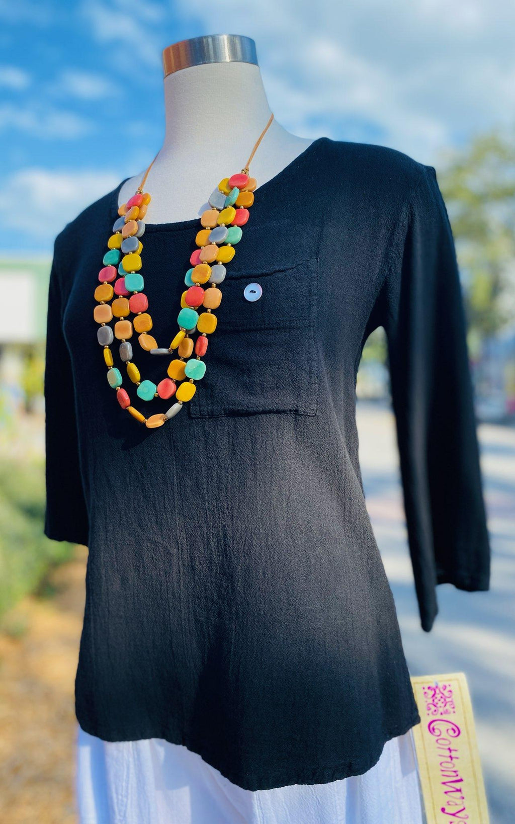 Leah Tuxedo Top with New Colors! 100% Cotton Gauze