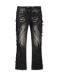 Jeans apilados con pedrería desgastados Frost Originals - Lavado negro