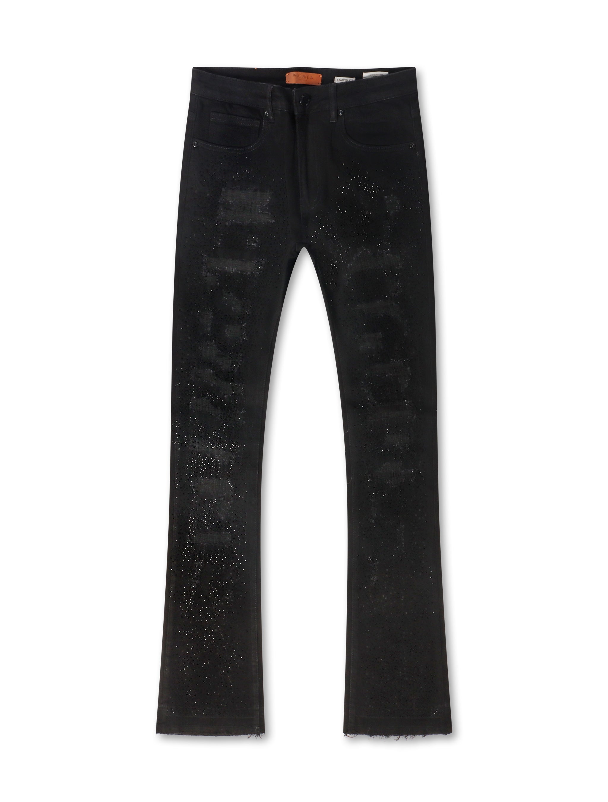 Vaqueros Waimea Rhinestone Stacked Fit - Negro Jet
