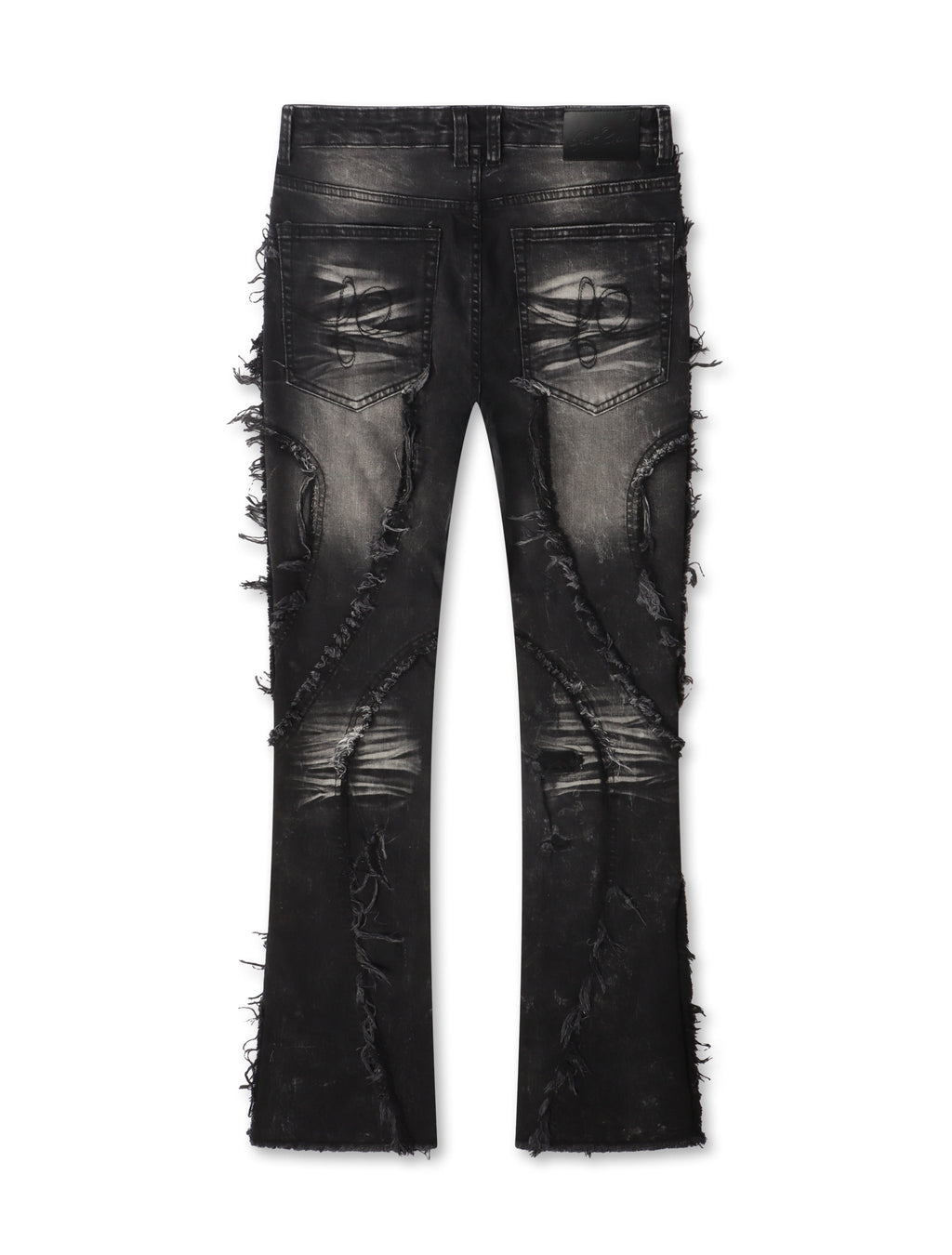 Jeans apilados con pedrería desgastados Frost Originals - Lavado negro