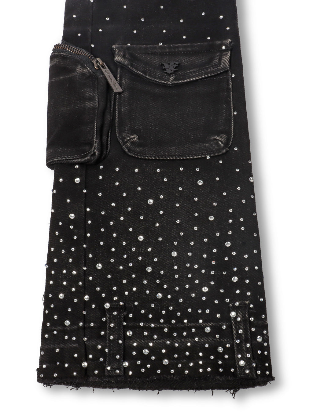 Vicious Denim Jeans con diamantes de imitación por todas partes - Negro