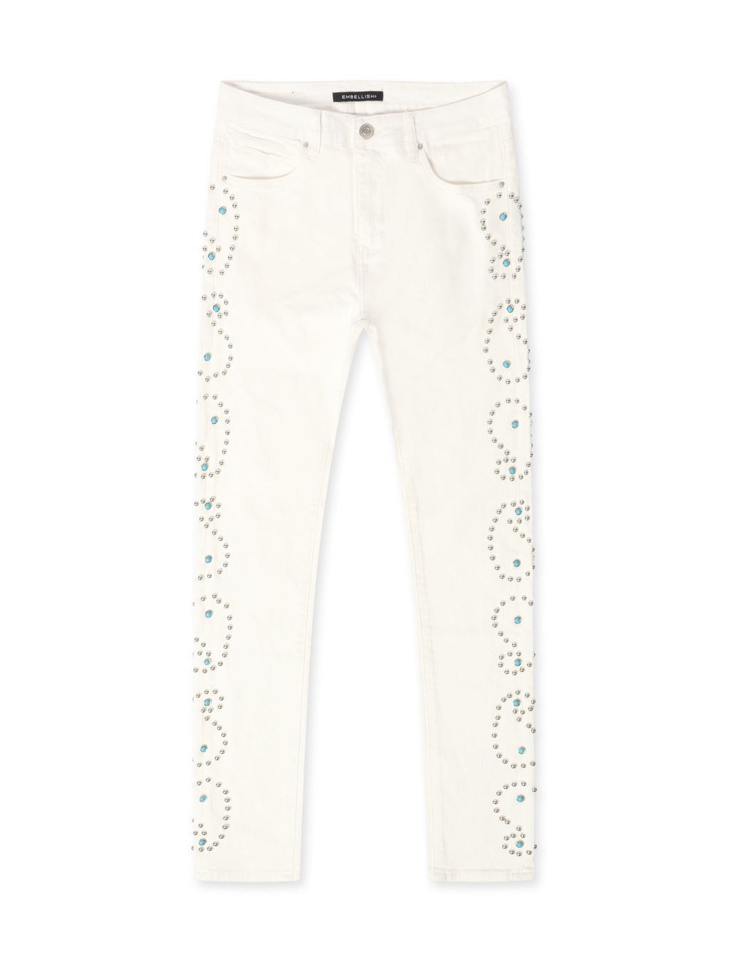 Vaqueros Onix con pedrería embellecida - Blanco