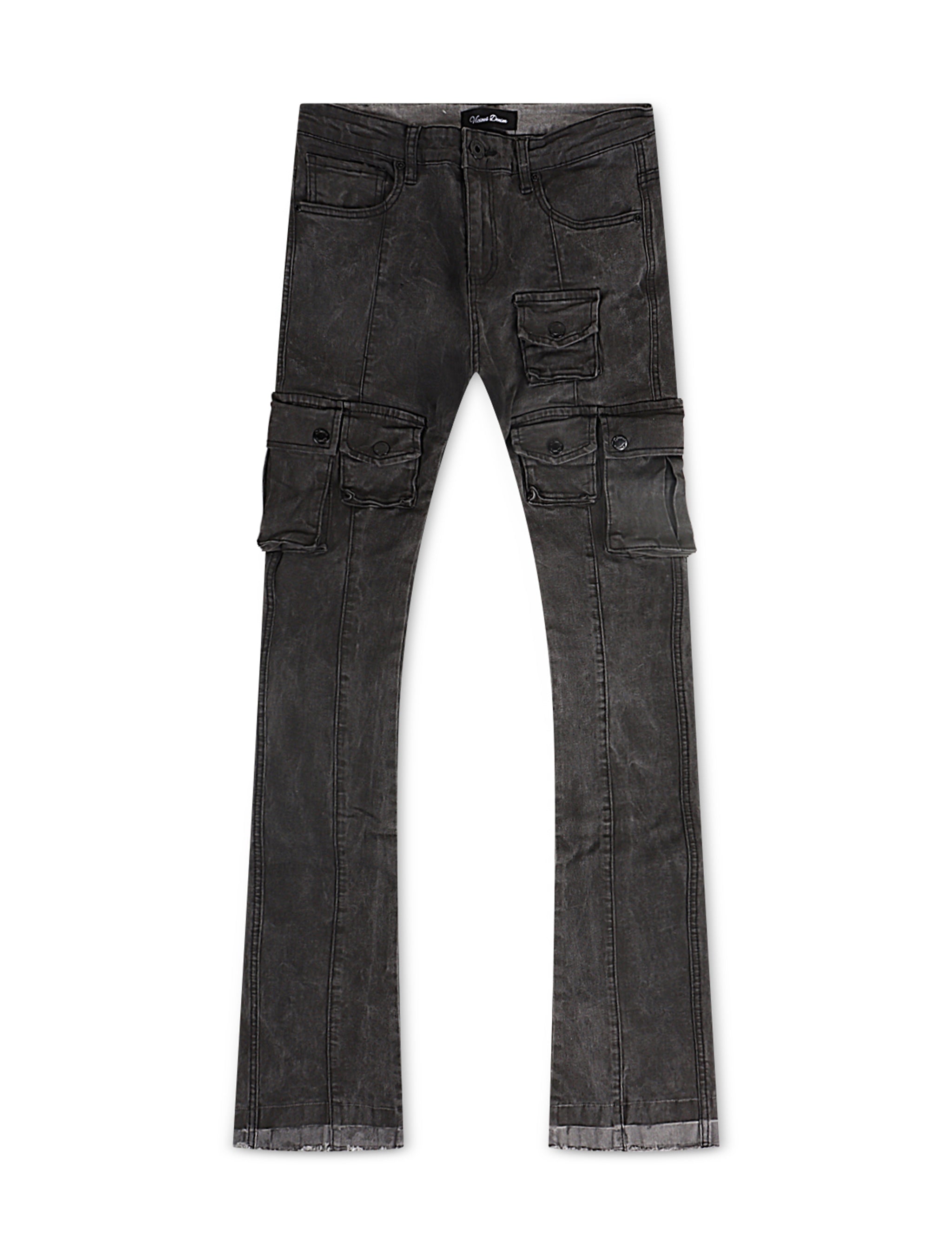 Vicious Denim Vaqueros Acampanados Apilados - Negro