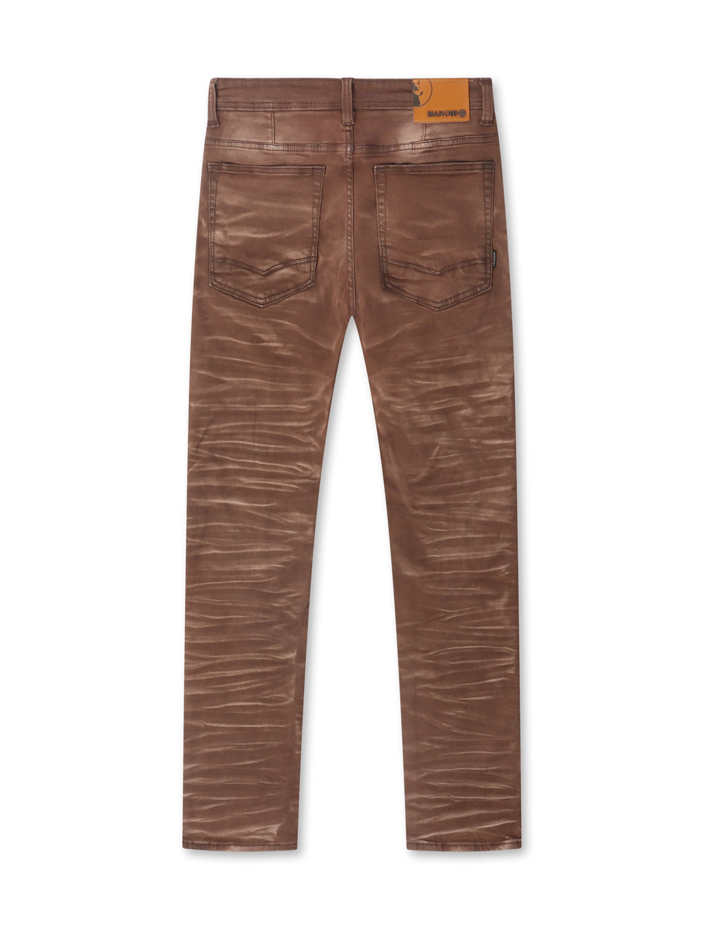 Jeans de pernera recta con efecto envejecido Makobi – Marrones