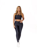 CONJUNTO DE LEGGINGS DE YOGA LEOPARDO NEGRO