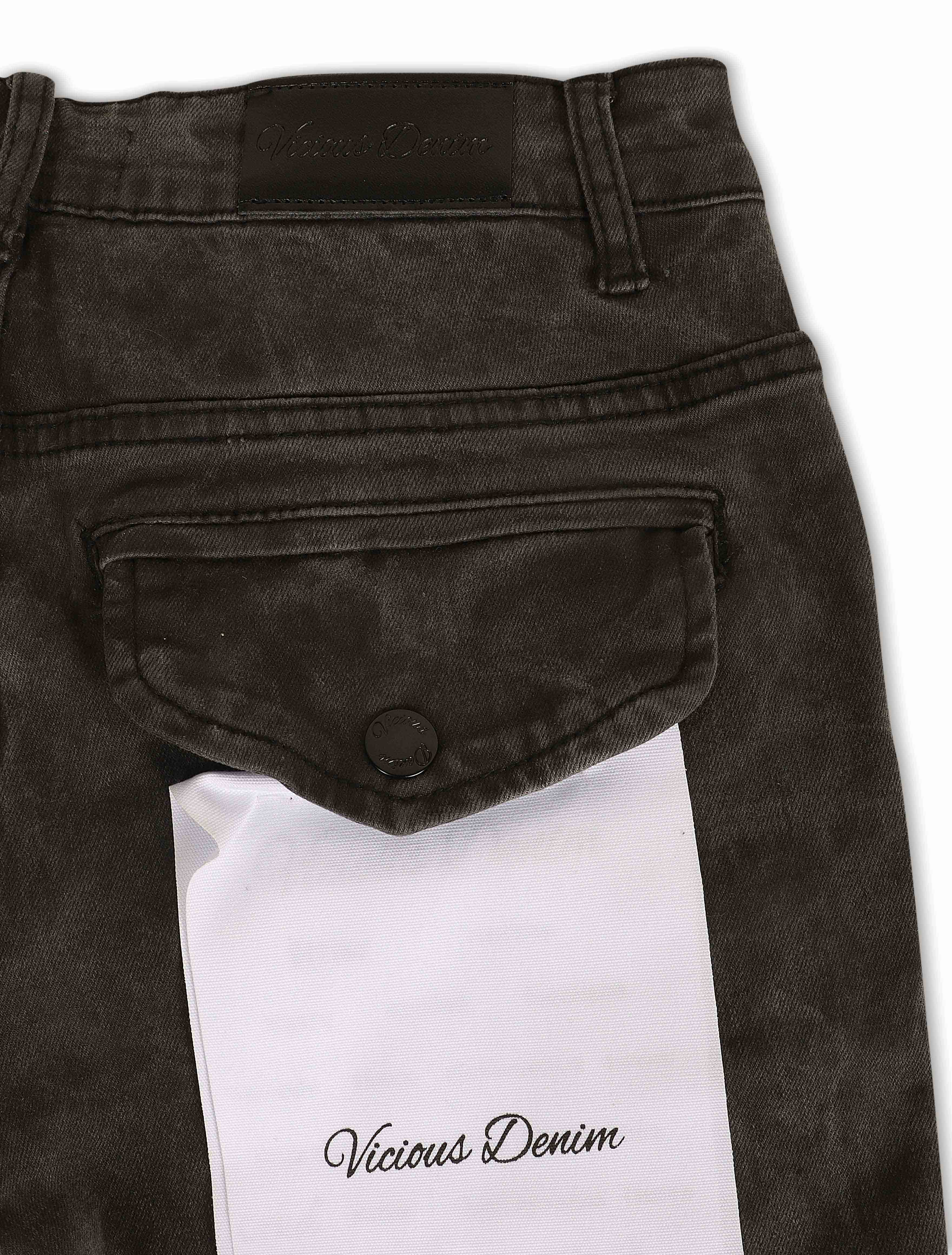 Vicious Denim Vaqueros Acampanados Apilados - Negro