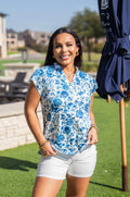 Das Nicole V-Neck Top, Blumenmuster