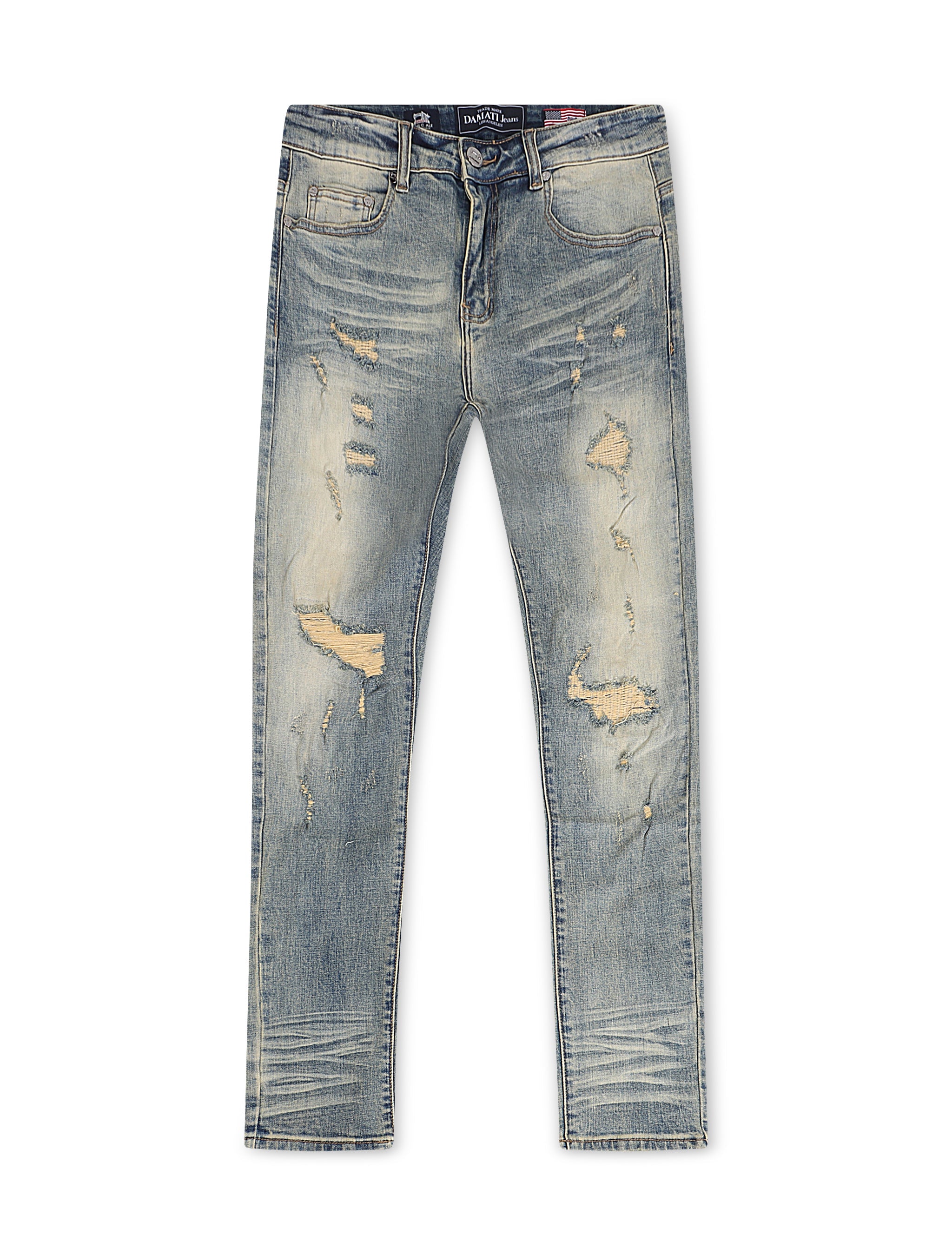Vaqueros Damati Slim Fit elásticos - Lavado azul vintage