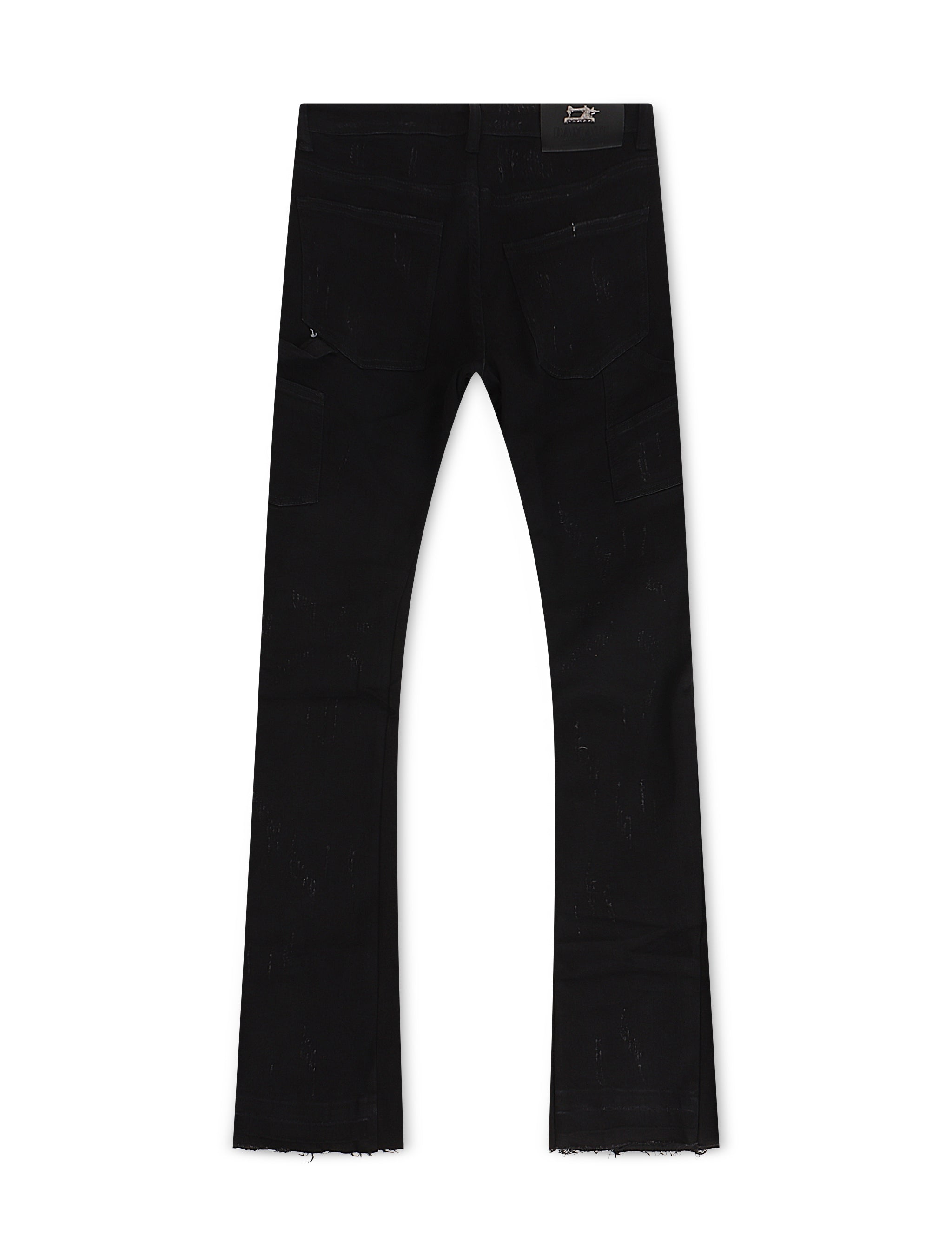 Damati Jeans Elásticos Ajustados con Efecto Desgastado - Negro Lavado