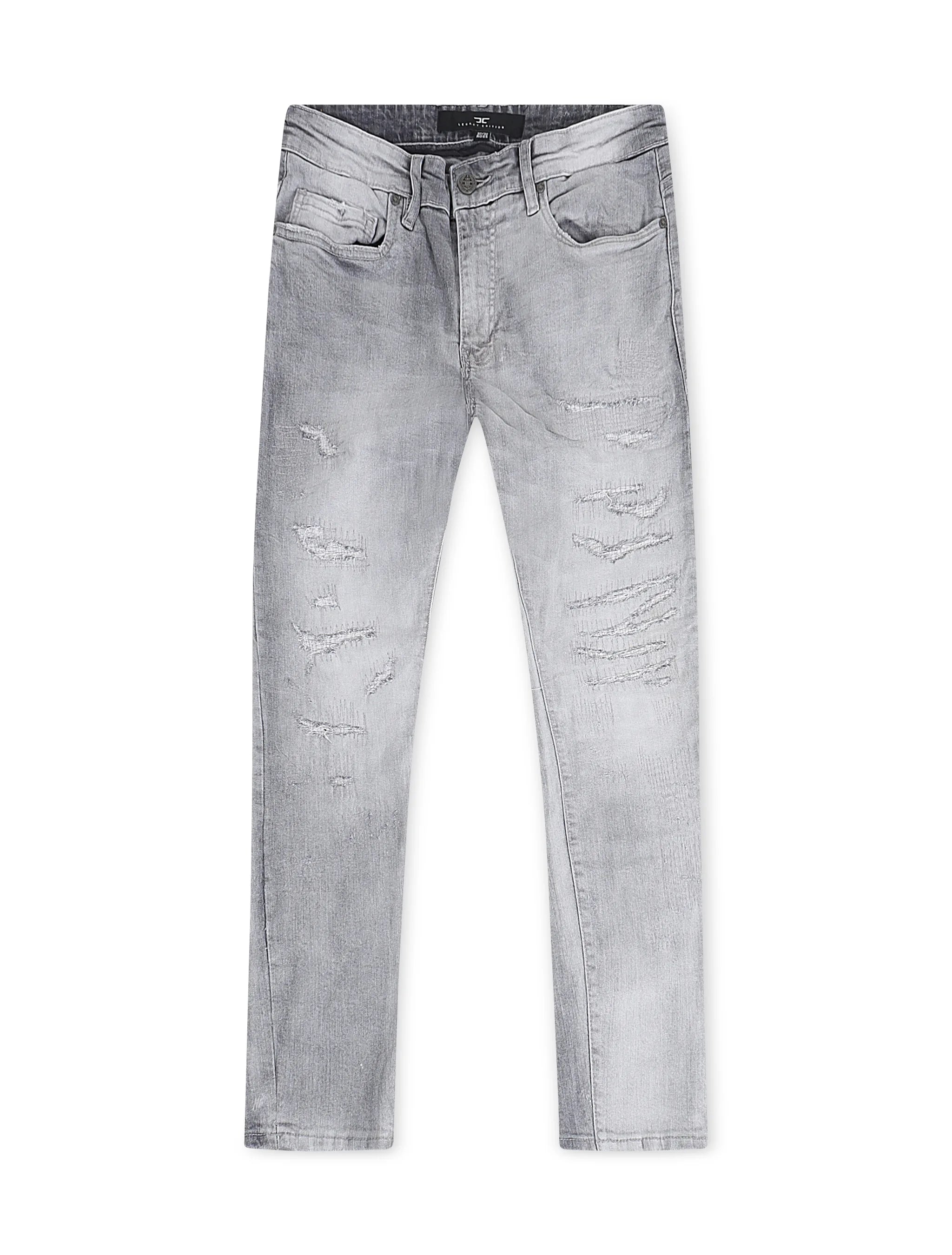 Jordan Craig Rip and Repair Ross Fit Jeans - Gris Ártico