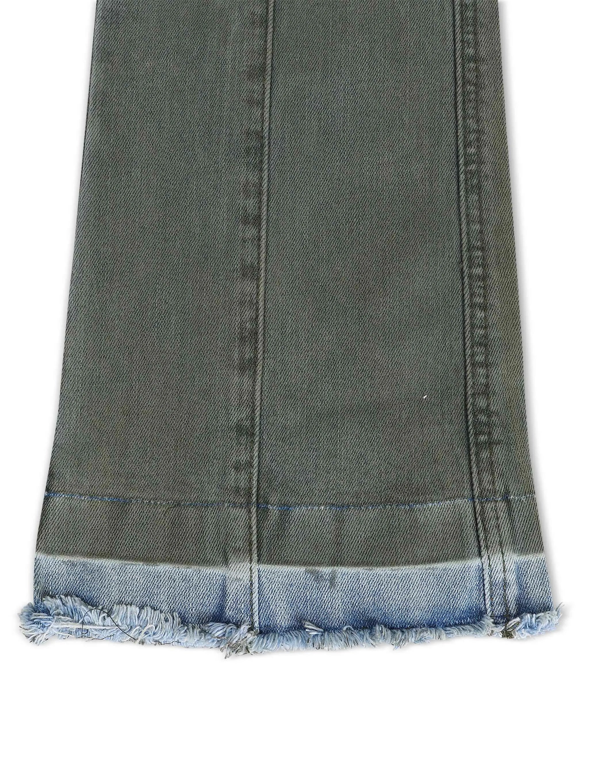 Vicious Denim Cargo Stacked Jeans - Oliva