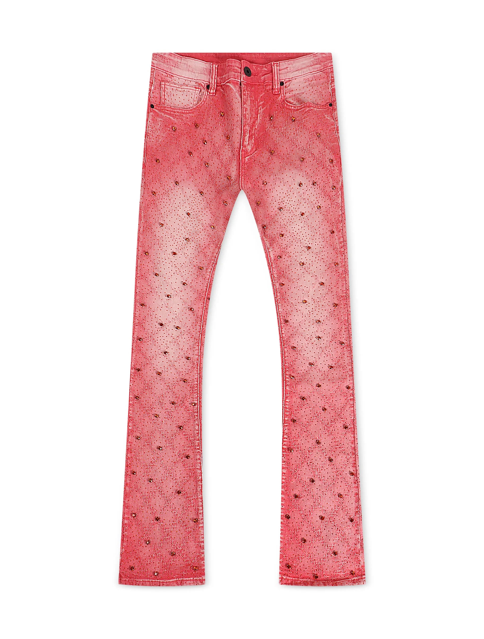 Vaqueros Flare de Pedrería Vicious Denim - Rosa