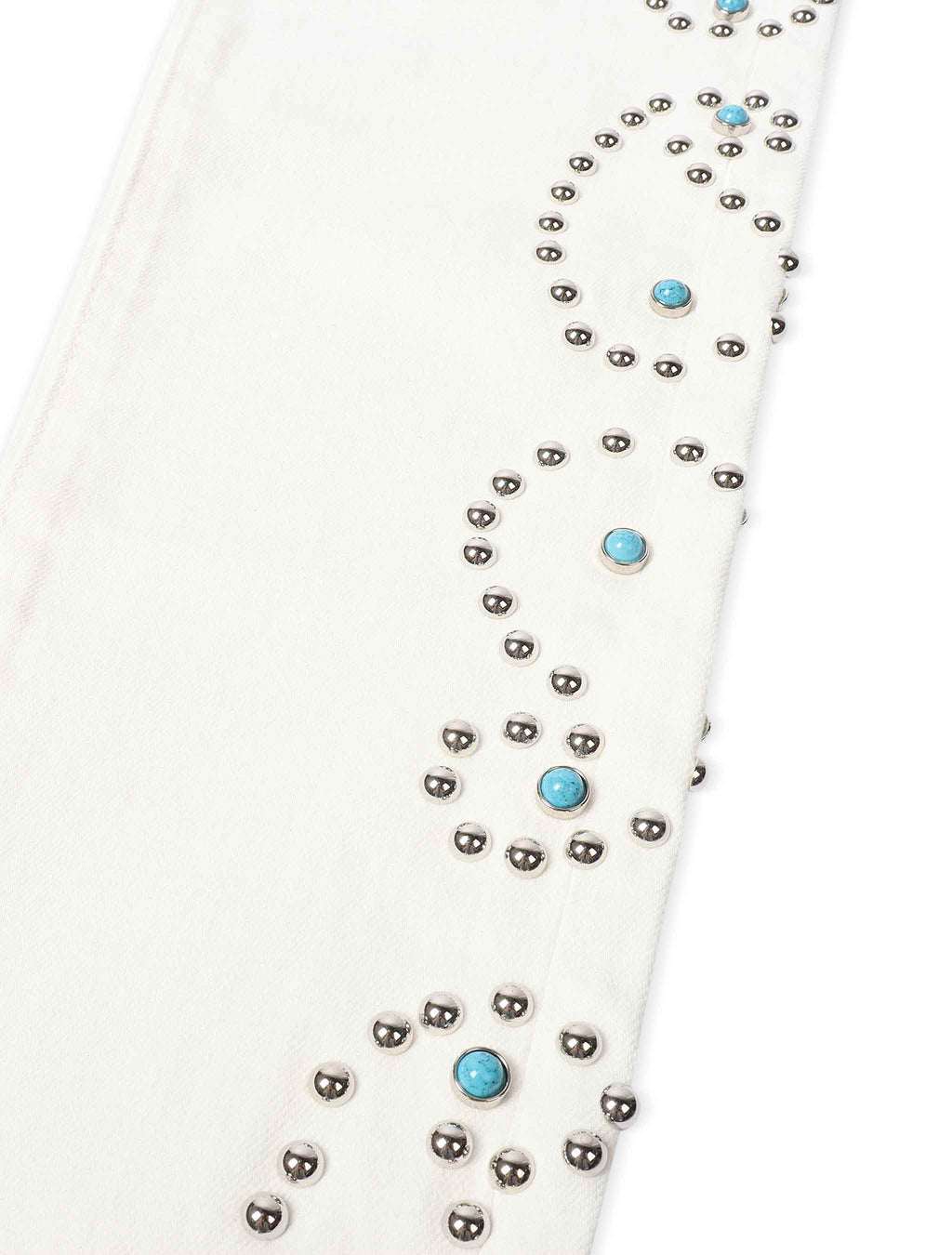 Vaqueros Onix con pedrería embellecida - Blanco