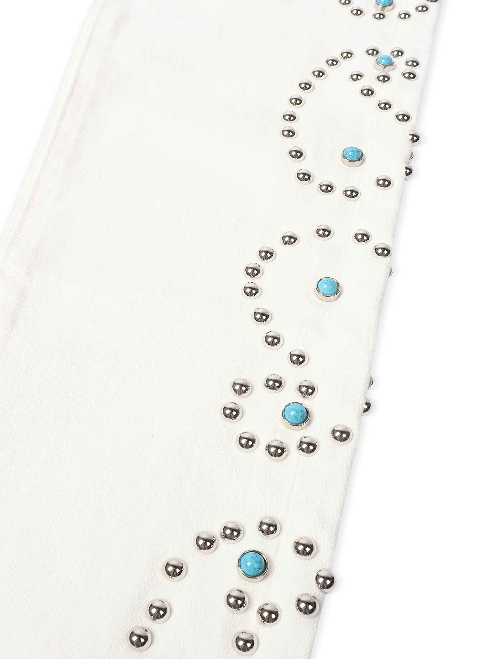 Vaqueros Onix con pedrería embellecida - Blanco