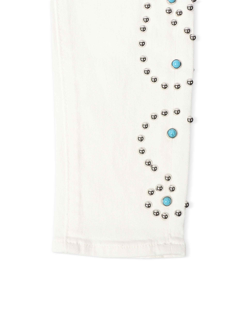 Vaqueros Onix con pedrería embellecida - Blanco