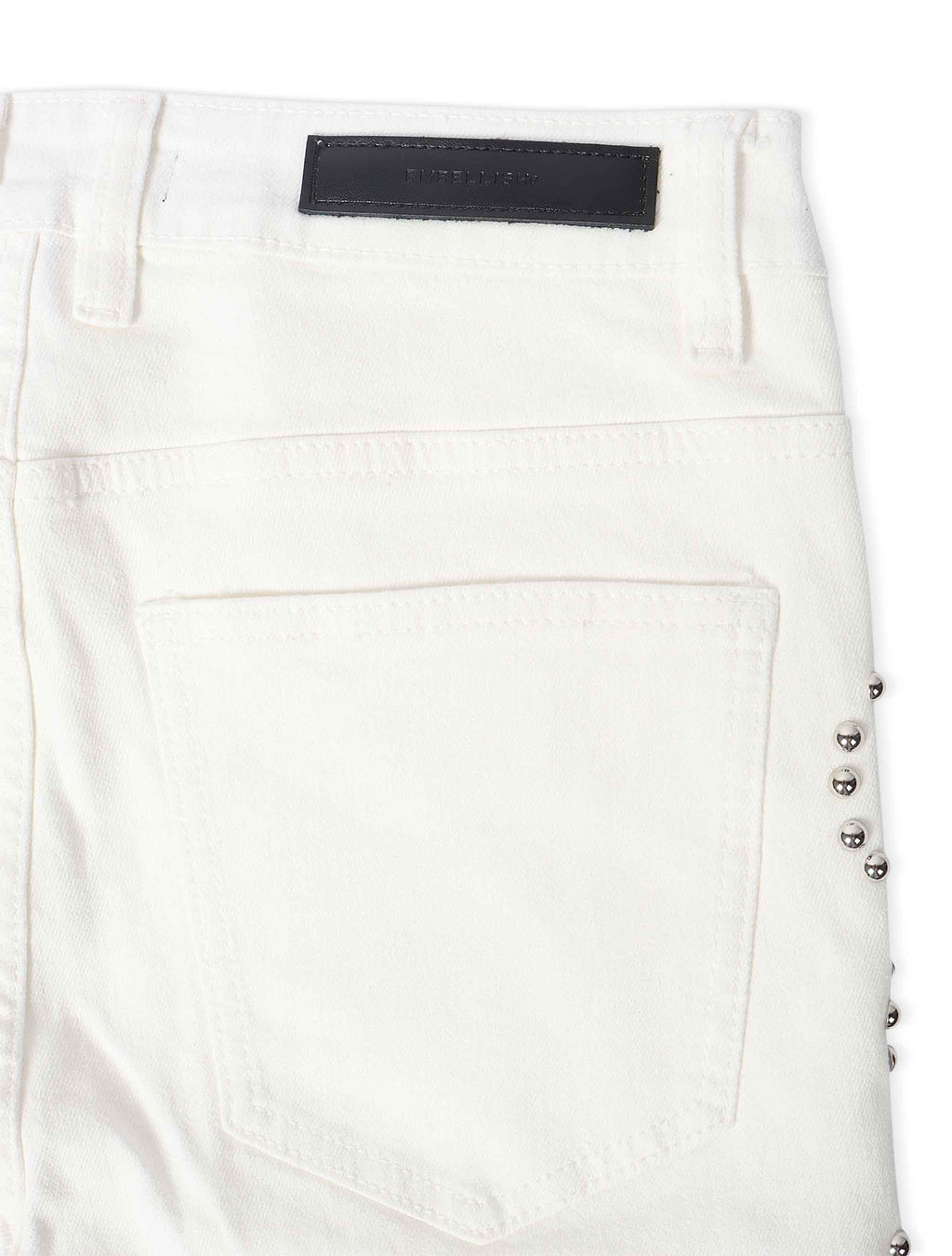 Vaqueros Onix con pedrería embellecida - Blanco