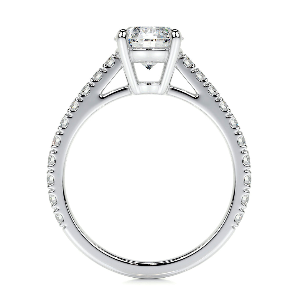 Round Brilliant Lab Grown Diamond Channel Setting Engagement Ring (F/VS) in 14K White Gold