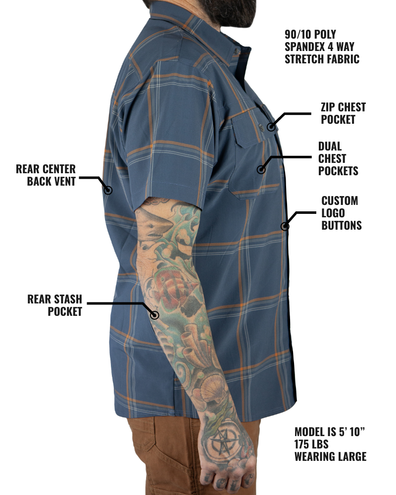 Camisa Jack Knife SS - Gris Azul Oscuro
