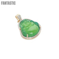Colgante de Buda de Jade en Oro de 14K y Diamantes