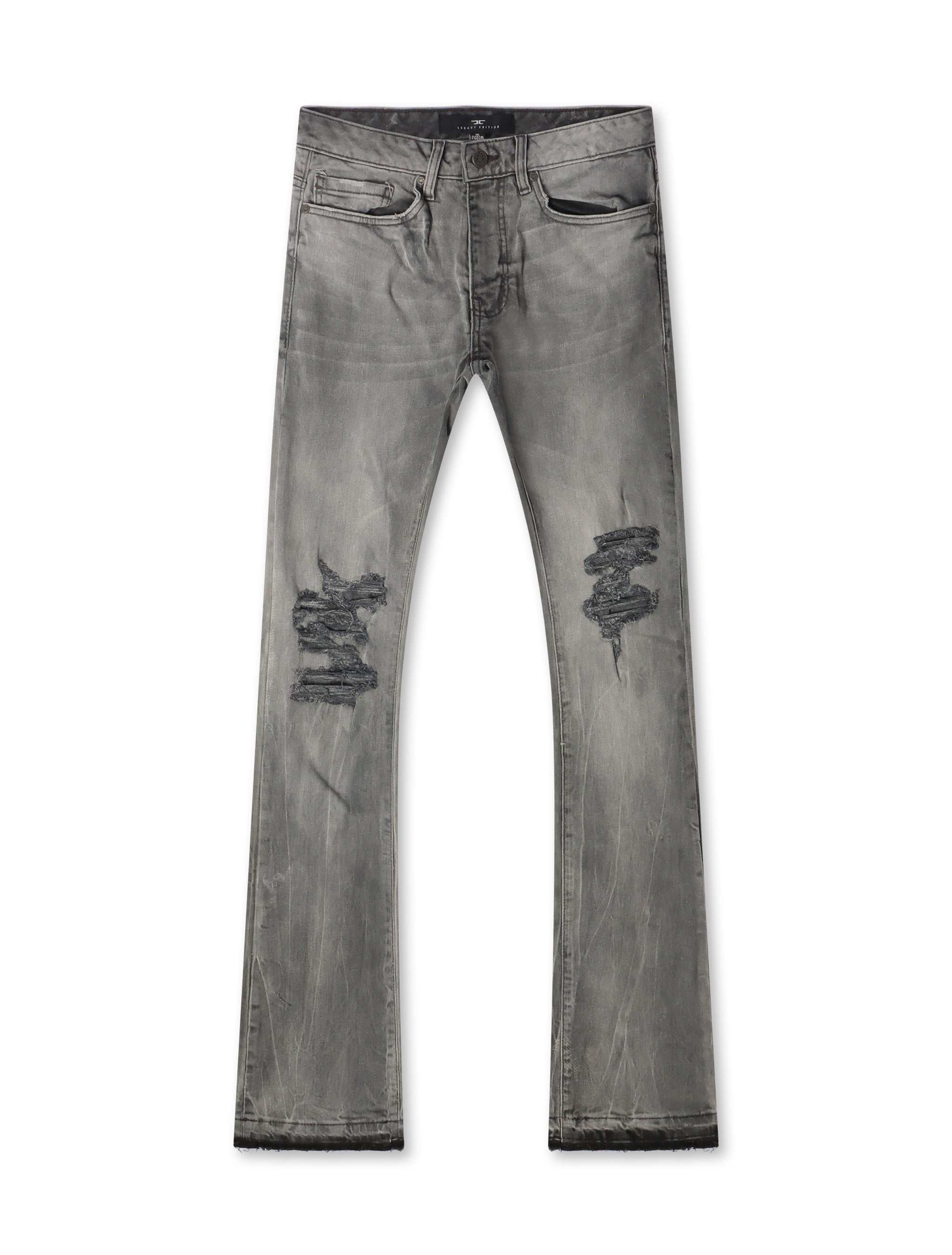 Jordan Craig Jeans Rotos Apilados - Gris Ahumado