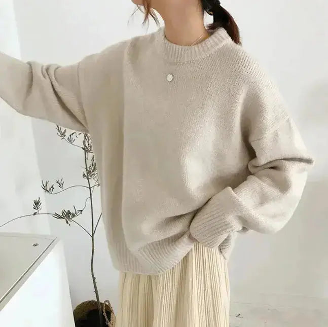LÁVINE™ women’s oversized knit sweater – Cozy Luxe Slouchy Pullover