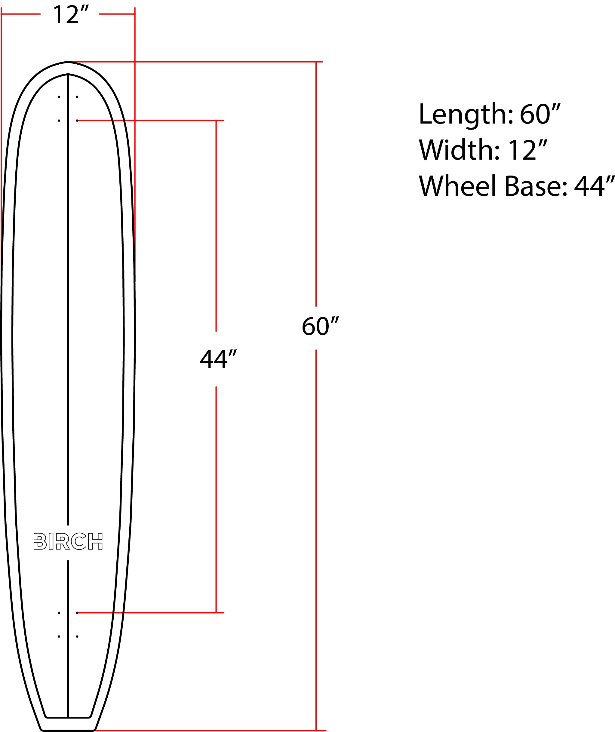 BIRCH 60" Longboard Skateboard - Montaje Completo