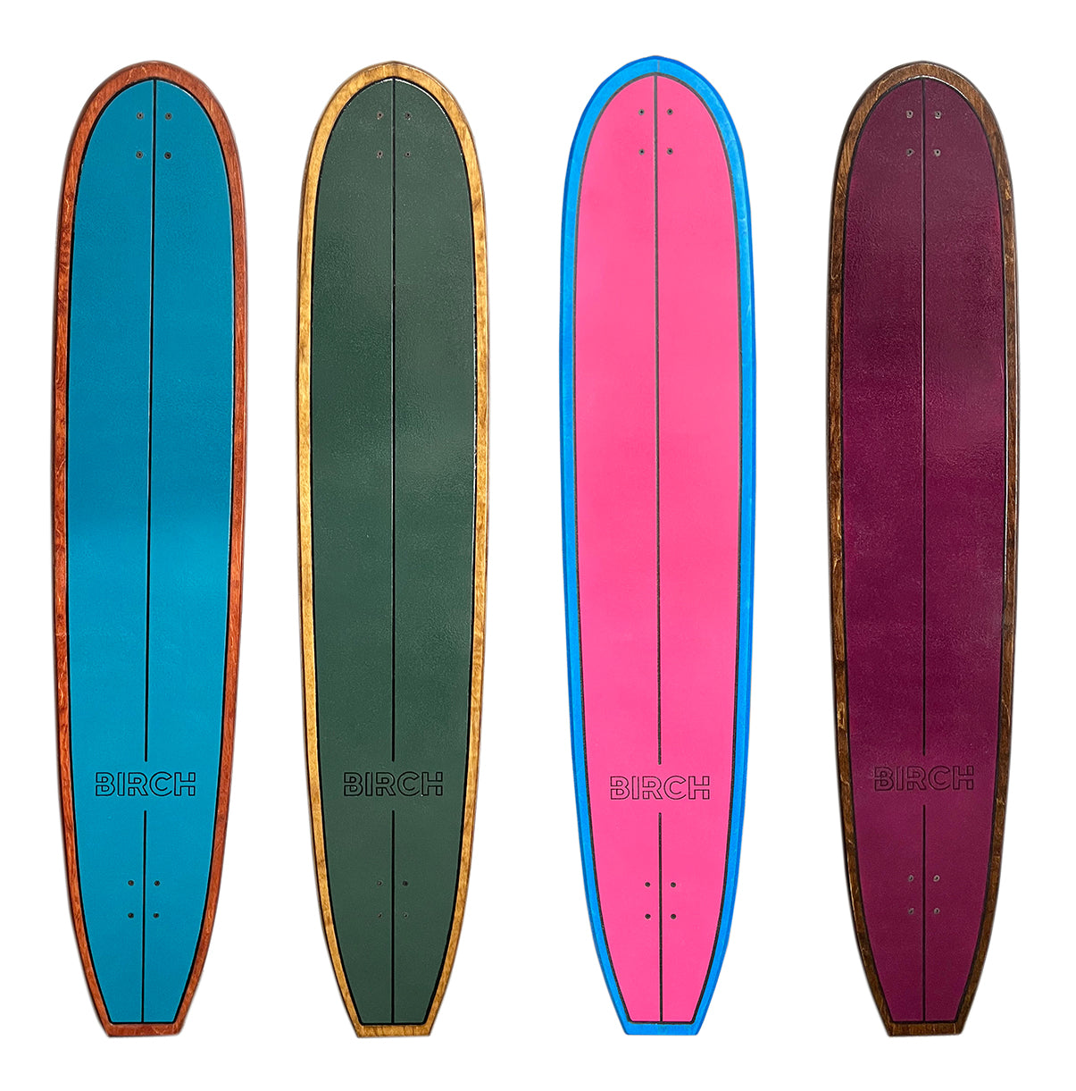 BIRCH 60" LOG Skateboard Longboard Cruiser - Configuración completa o solo tabla