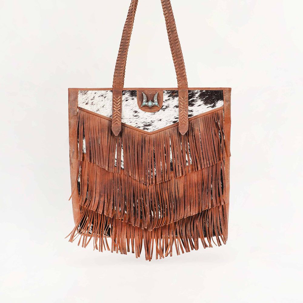 Loyal West Hide And Fringe große Kuhfell-Handtasche