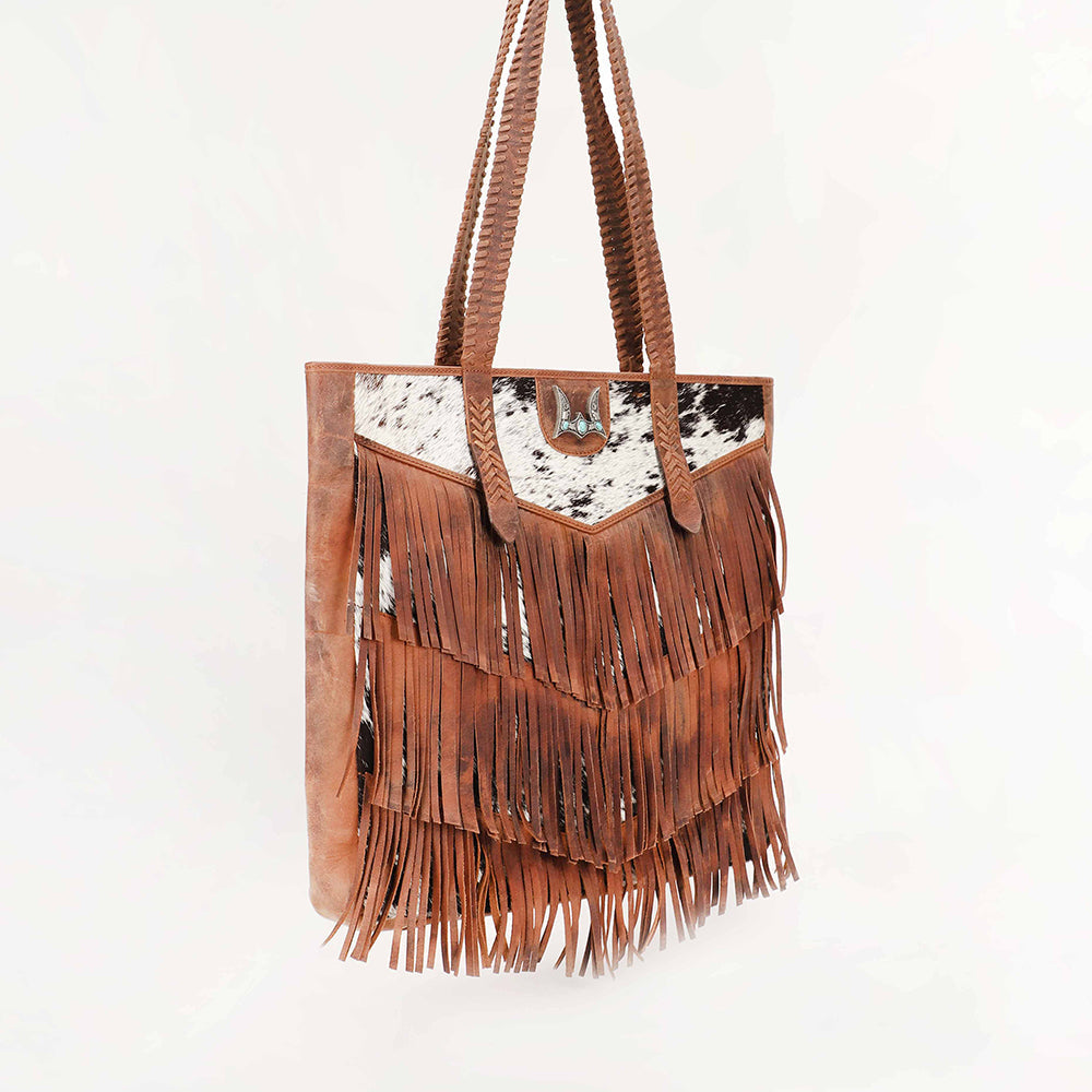 Loyal West Hide And Fringe große Kuhfell-Handtasche