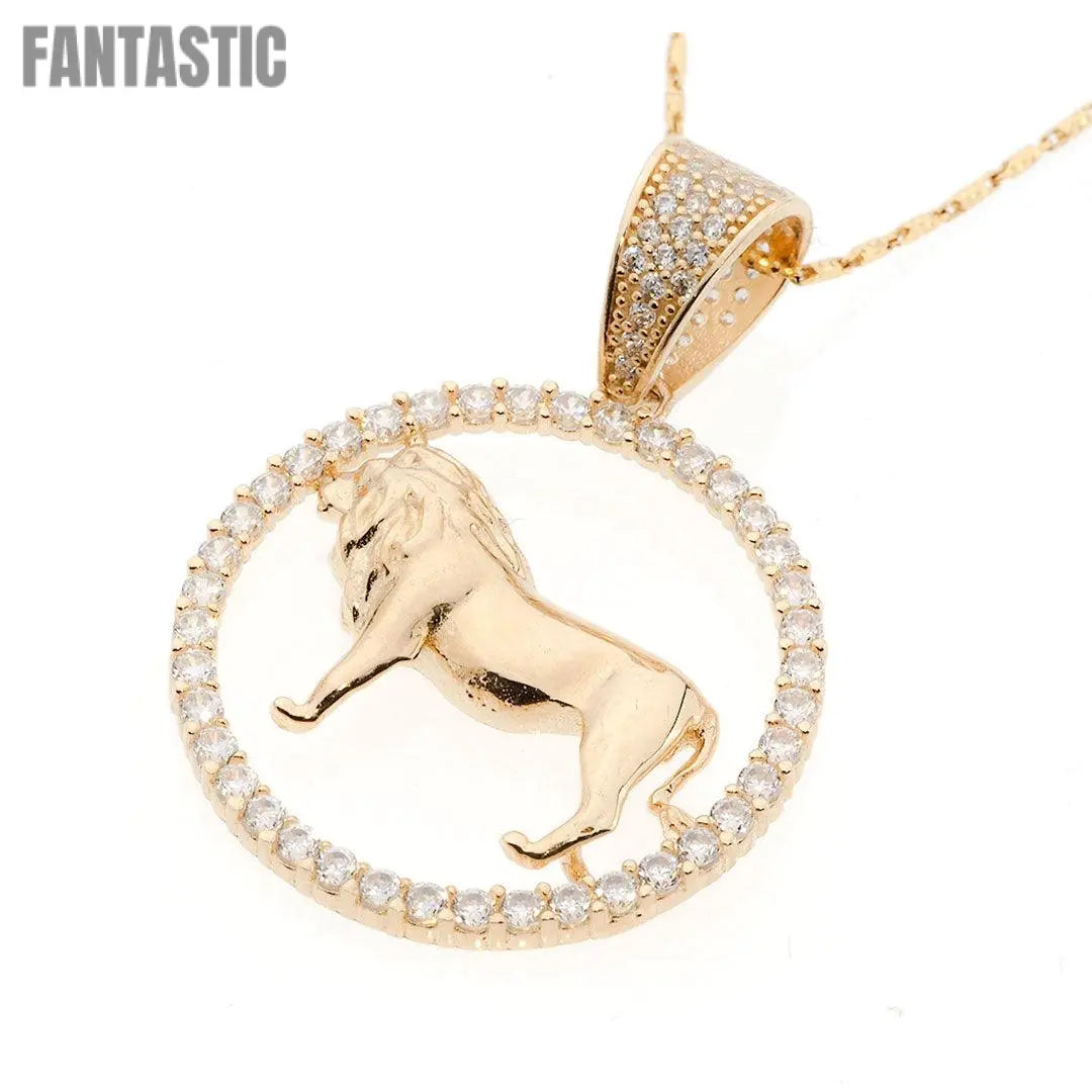 Colgante zodiacal Leo en oro de 14 quilates