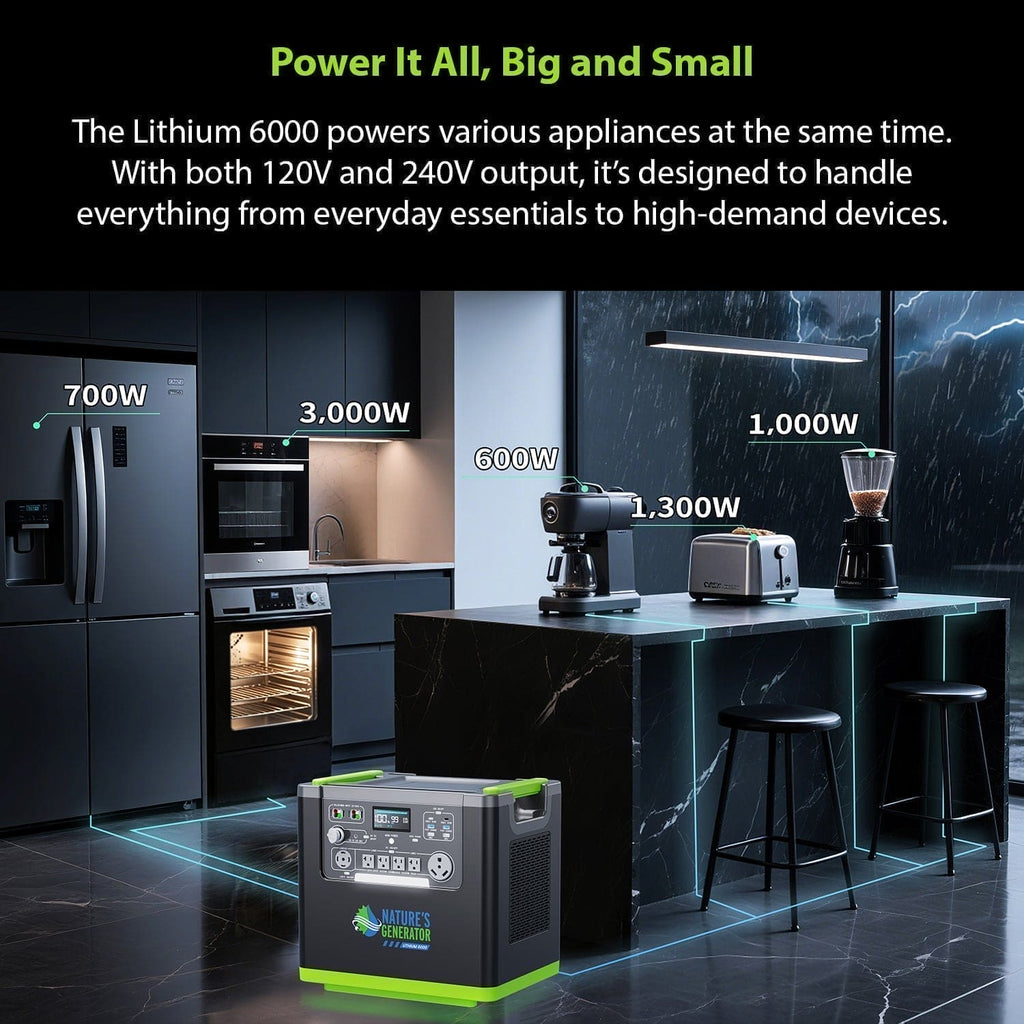 Generador de litio 6000 Nature's Generator con panel solar
