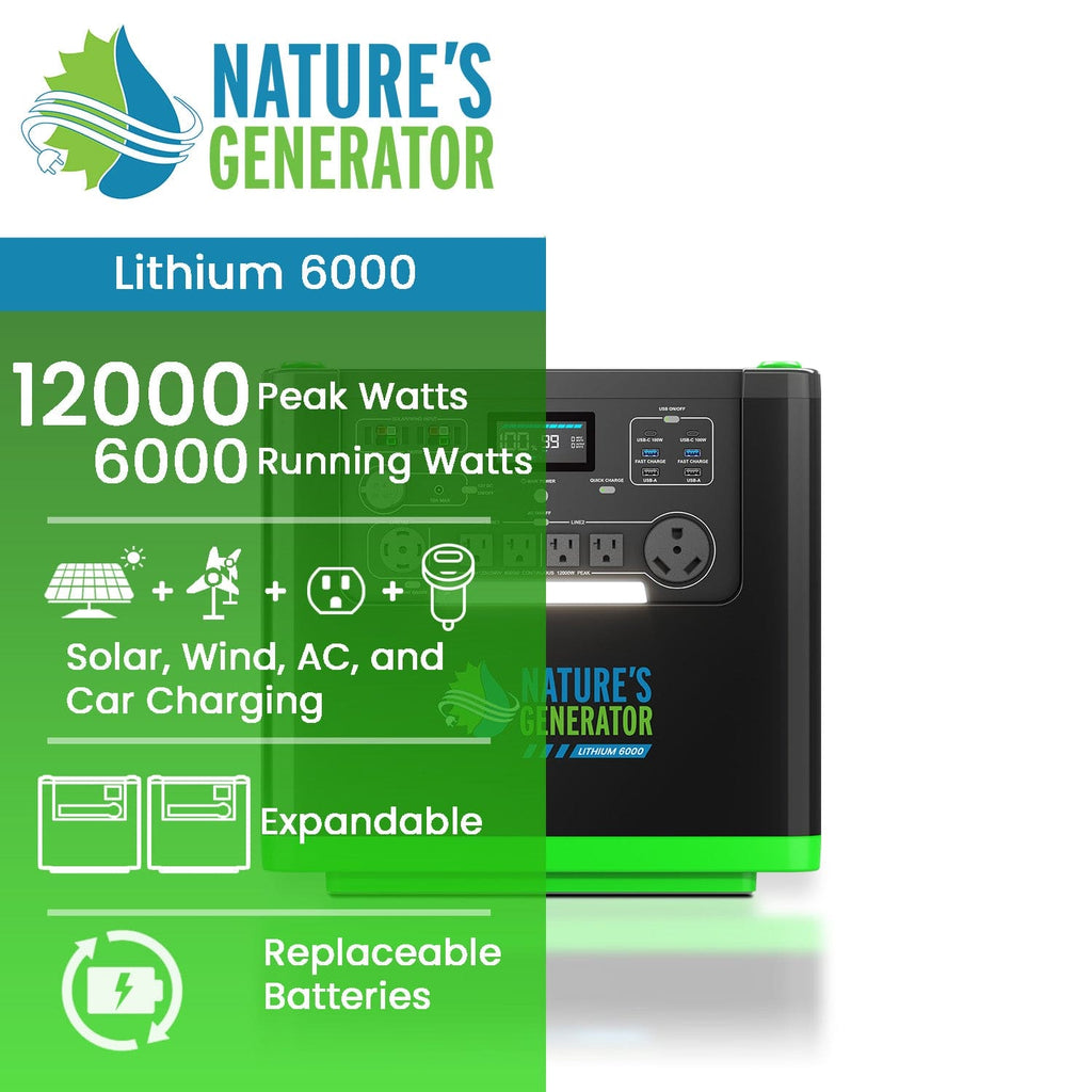 Estación de energía Nature's Generator Lithium 6000