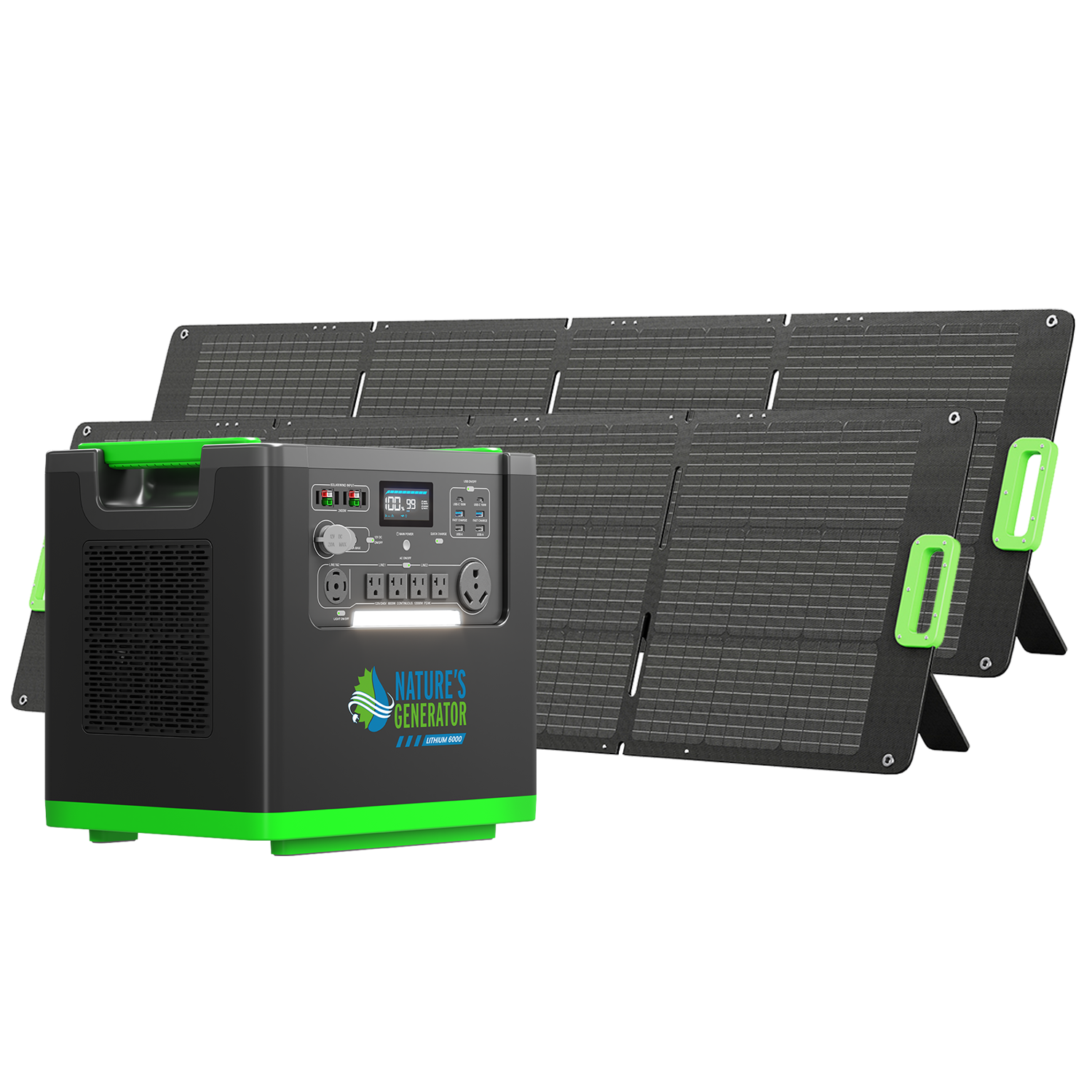 Generador de litio 6000 Nature's Generator con panel solar