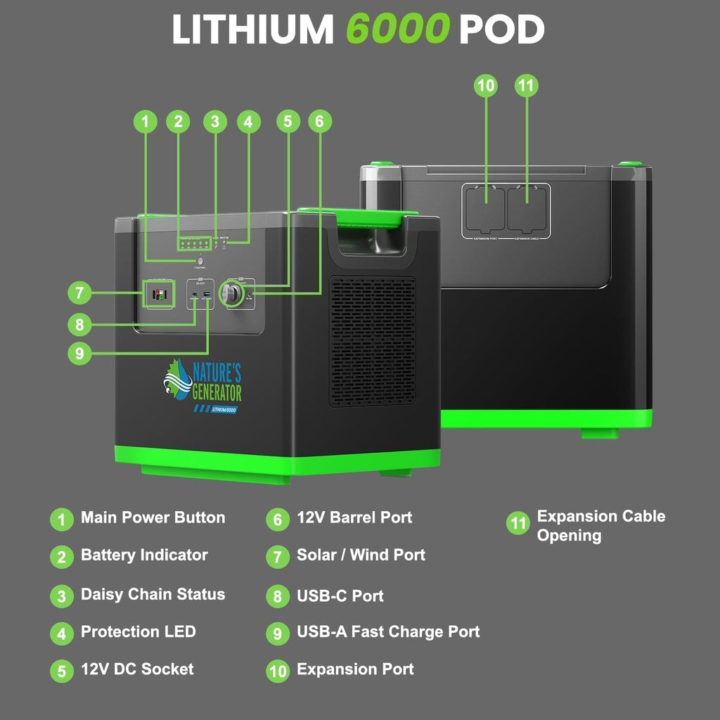Estación de energía Nature's Generator Lithium 6000