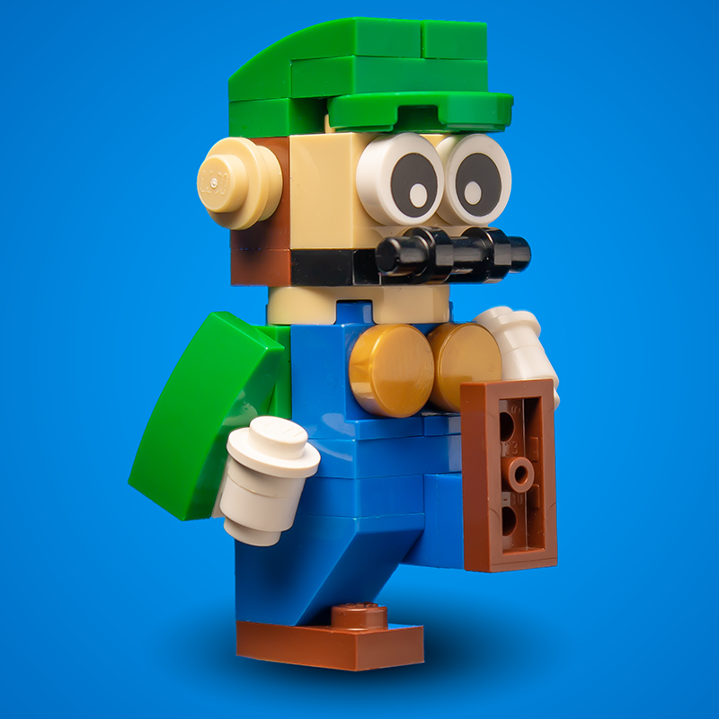 Custom Green Plumber Building Figure made using LEGO parts