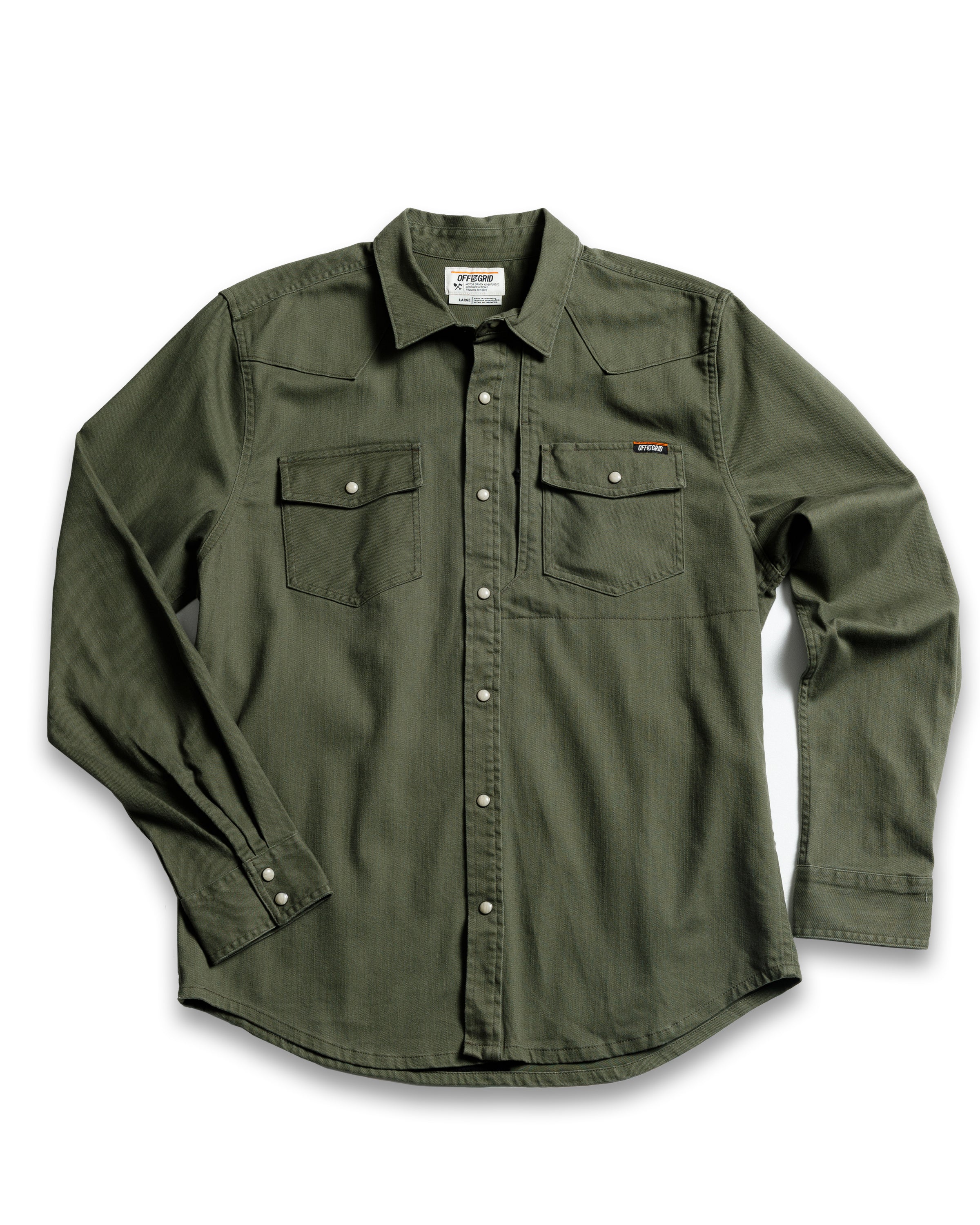 Camisa vaquera Earl - Verde oliva envejecido