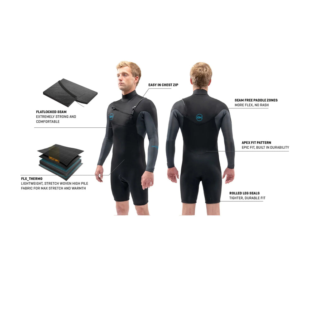 Dakine Quantum de manga larga para hombre, con cremallera en el pecho, corto 2/2