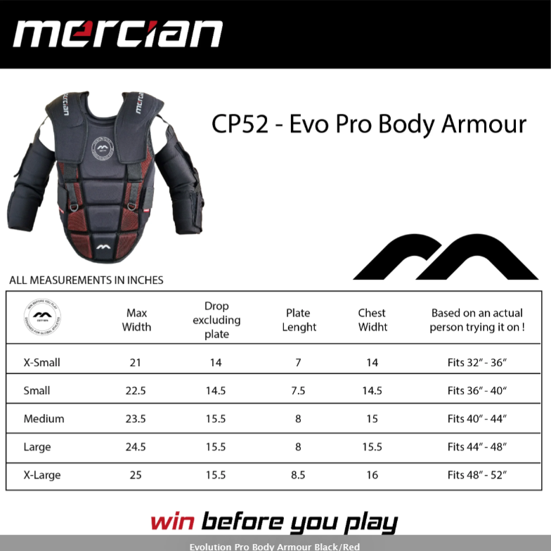 Armadura corporal Mercian Evolution Pro negra/roja