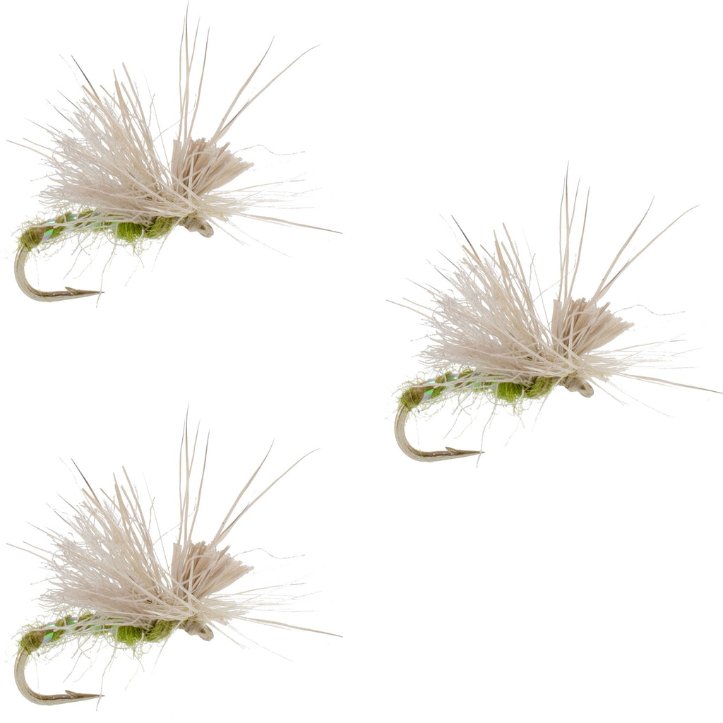 3 Pack Olive Missing Link Caddis or Mayfly Flies Hook Size 18