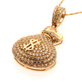 Dije de Bolsa de Dinero | Oro de 14K con Circonitas