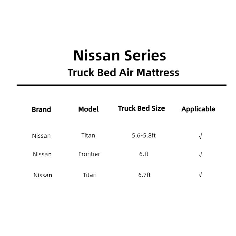 DikaSun Nissan 5.5-5.8ft | Colchón inflable de 6-6.5 pies para caja de camioneta