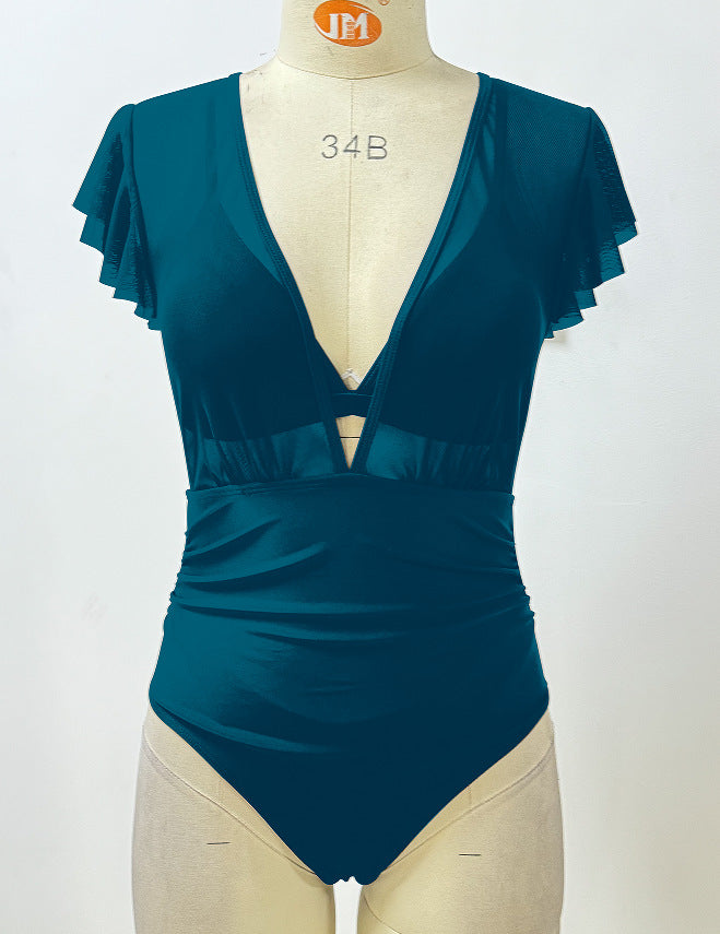 Traje de Baño de Mujer Dividido, Bikini Triangular Sexy, Traje de Baño de Una Pieza, Conjuntos de Tres Piezas