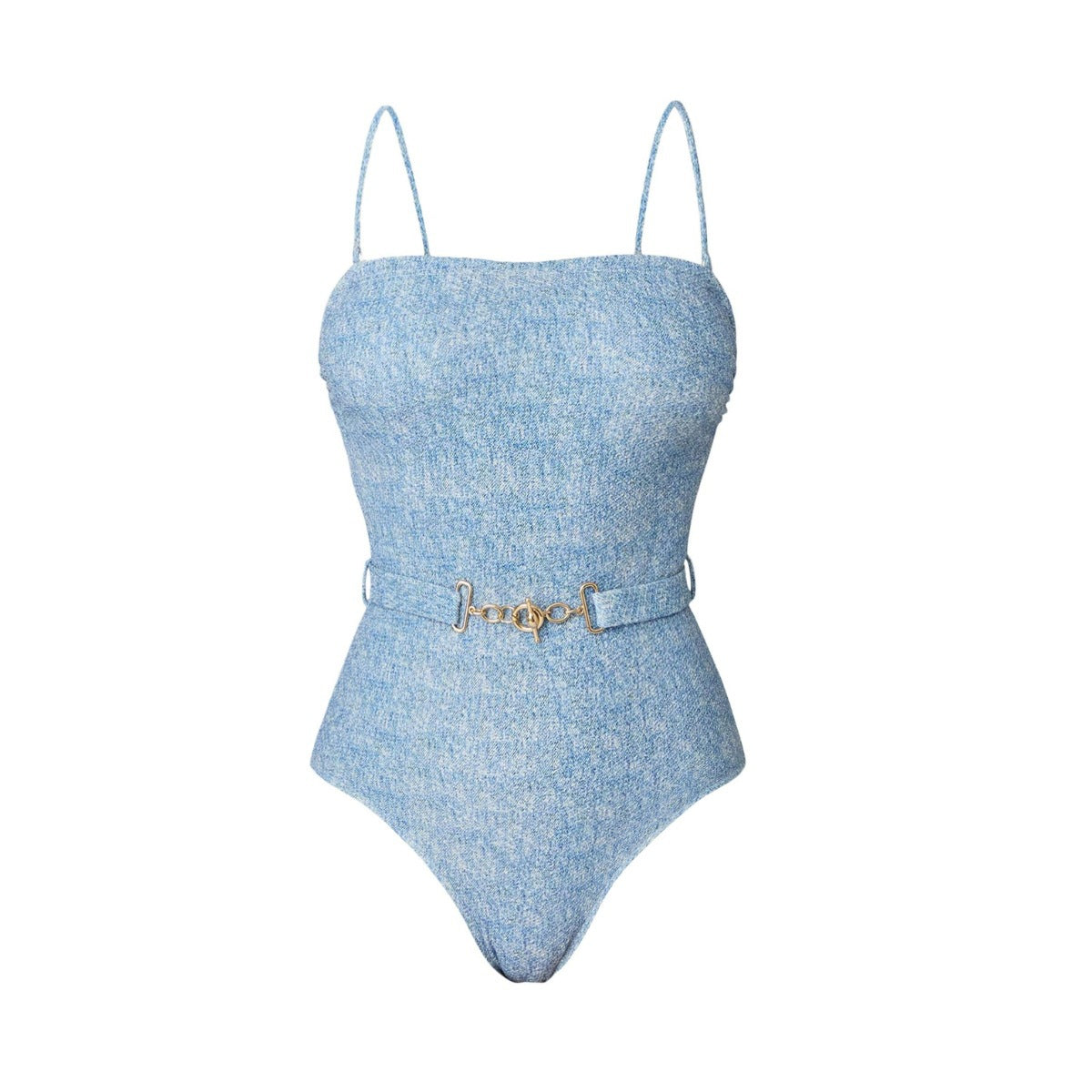 Bikini de Triángulo con Estampado Vaquero Sexy, Traje de Baño Dividido para Mujer con Falda Cruzada