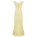 Summer Vacation Ruffled Tied Floral Dress Sexy Slit Slim Fit Fishtail Dress Women