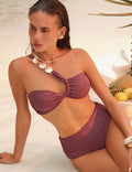 Bikini de mujer de verano con diseño torcido, un hombro, tirantes finos, sexy, para playa y mar
