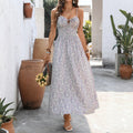 Summer Sweet Vacation Cami Dress Tight Waist Floral Dress