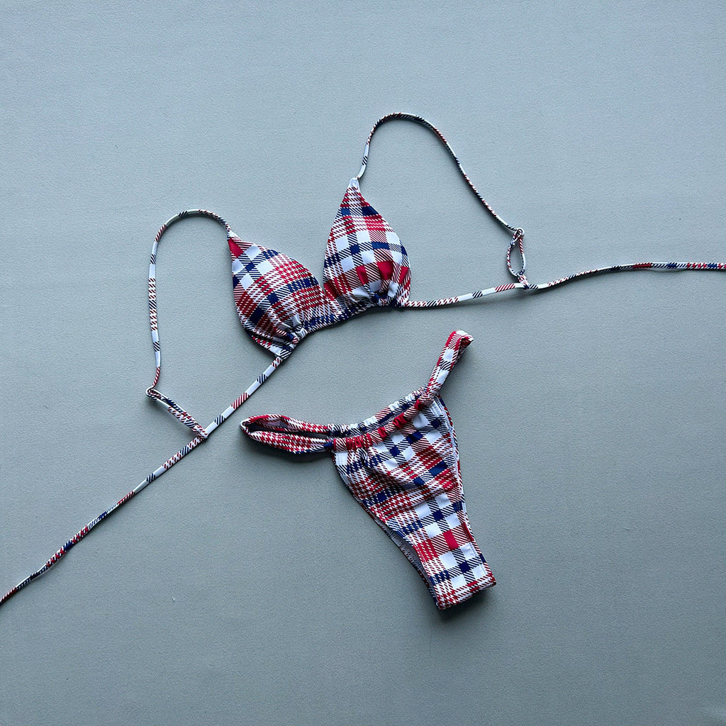 Bikini sexy estampado de dos piezas para mujer